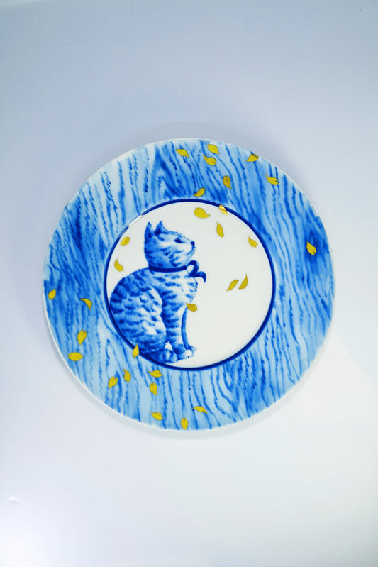 手繪貓咪大皿